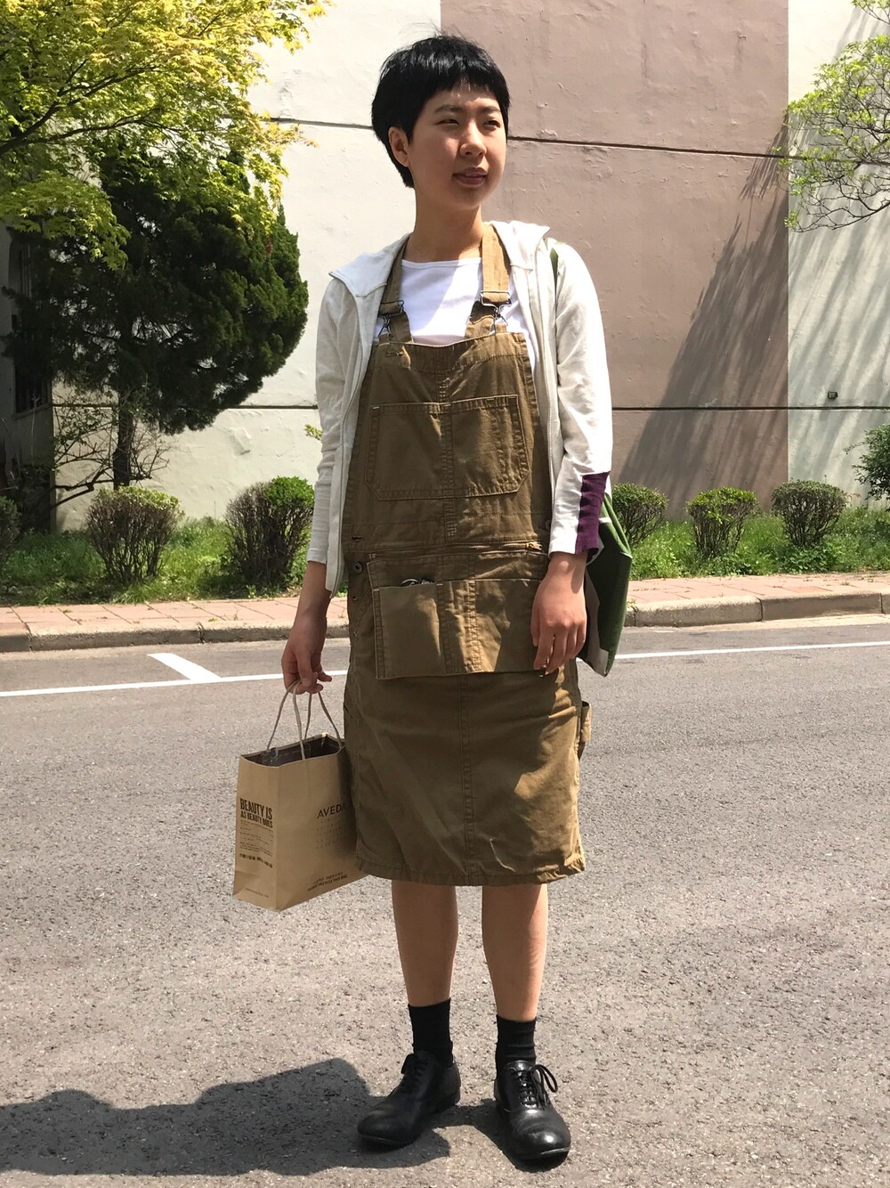 「TOGA PULLA、johnbull、COMME des GARCONS、seoul、spring、marimekko」｜「Johnbullのアイテム（ワンピース、ブラウン系）」を使った、synkmさん（レディース・162cm）の春コーディネートの1枚目の写真