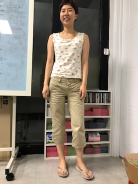 「KENZO JUNGLE（ケンゾージャングル）のアイテム」を使った、synkmさん（レディース・162cm）の夏コーディネート