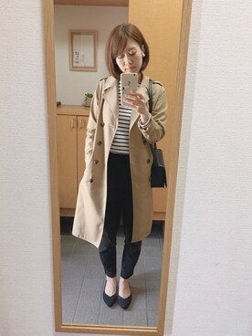 「A part by（アパートバイ）のアイテム（トレンチコート）」を使った、のんさん（レディース・167cm）の春コーディネート