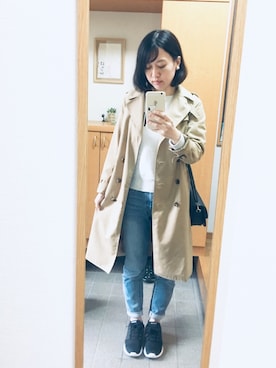 「A part by（アパートバイ）のアイテム（トレンチコート）」を使った、のんさん（レディース・167cm）の春コーディネート