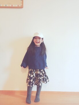 「Right-on（ライトオン）のアイテム（ワンピース）」を使った、suzusukeさん（キッズ・100cm）の春コーディネート