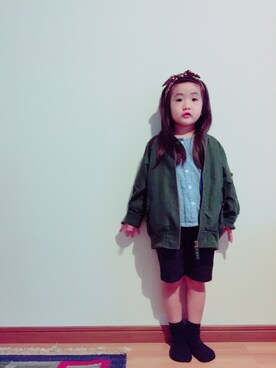 「おんなのこコーデ」｜「アイテム（ブルゾン）」を使った、suzusukeさん（キッズ・100cm）の春コーディネート