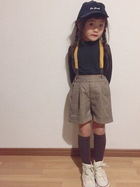 「静岡キッズ」｜「アイテム（帽子）」を使った、suzusukeさん（キッズ・110cm）の秋コーディネート