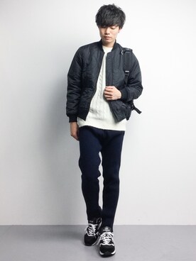 「JOURNAL STANDARD（ジャーナルスタンダード）のアイテム（MA-1）」を使った、武井一輝さん（メンズ・173cm）の冬コーディネート