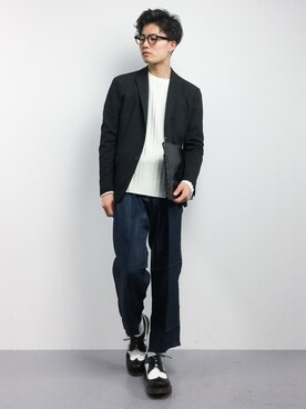 「ZIP FIVE（ジップファイブ）のアイテム（シューズ）」を使った、武井一輝さん（メンズ・173cm）の冬コーディネート