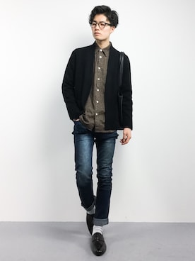 「L.H.P（エルエイチピー）のアイテム（バッグ）」を使った、武井一輝さん（メンズ・173cm）の冬コーディネート