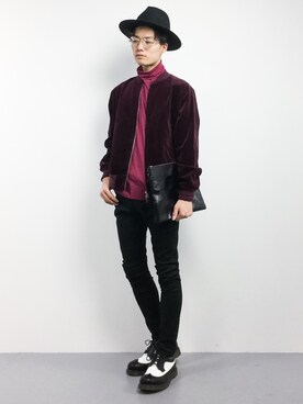 「ZIP FIVE（ジップファイブ）のアイテム（シューズ）」を使った、武井一輝さん（メンズ・173cm）の冬コーディネート