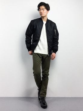 メンズノンノ Men S Non No 11月号 P123野村周平さん着用商品 Ma 1 Mediumブルゾン フライトジャケット を使ったメンズ人気 ファッションコーディネート Wear