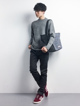 「Burner（バーナー）のアイテム（パンツ）」を使った、武井一輝さん（メンズ・173cm）の冬コーディネート