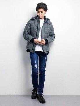 「ROXD（ロッド）のアイテム（ジャケット/アウター）」を使った、武井一輝さん（メンズ・173cm）の冬コーディネート