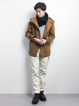 「Blue Standard （ブルースタンダード）のアイテム」を使った、武井一輝さん（メンズ・173cm）の冬コーディネート