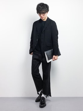 「BASECONTROL（ベースコントロール）のアイテム（バッグ）」を使った、武井一輝さん（メンズ・173cm）の冬コーディネート