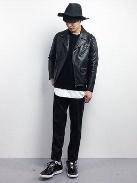 「MONKEY TIME（モンキータイム）のアイテム（ジャケット/アウター）」を使った、武井一輝さん（メンズ・173cm）の冬コーディネート