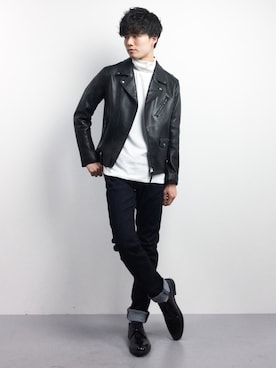 「MONKEY TIME（モンキータイム）のアイテム（ジャケット/アウター）」を使った、武井一輝さん（メンズ・173cm）の冬コーディネート