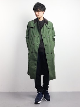「URBAN RESEARCH（アーバンリサーチ）のアイテム（トレンチコート）」を使った、武井一輝さん（メンズ・173cm）の冬コーディネート