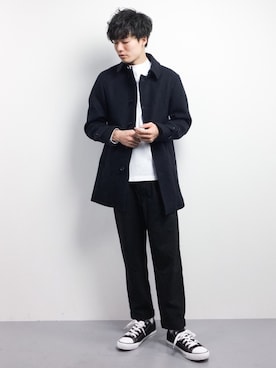 「SVEC（シュベック）のアイテム」を使った、武井一輝さん（メンズ・173cm）の冬コーディネート