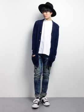 「SVEC（シュベック）のアイテム」を使った、武井一輝さん（メンズ・173cm）の冬コーディネート