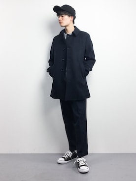 「SVEC（シュベック）のアイテム」を使った、武井一輝さん（メンズ・173cm）の冬コーディネート
