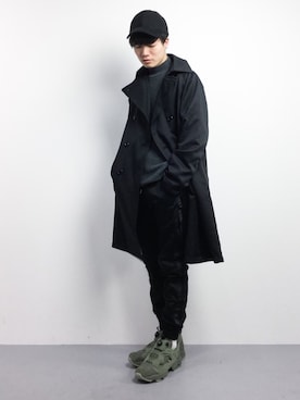 「niko and...（ニコアンド）のアイテム（トレンチコート）」を使った、武井一輝さん（メンズ・173cm）の冬コーディネート