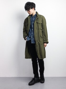 「MONKEY TIME（モンキータイム）のアイテム（ジャケット/アウター）」を使った、武井一輝さん（メンズ・173cm）の冬コーディネート