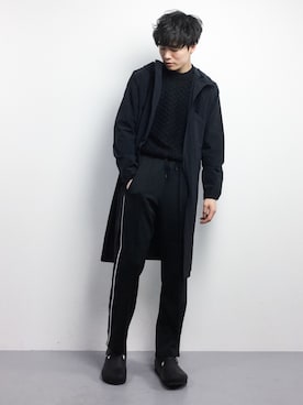 「NANO universe（ナノユニバース）のアイテム（モッズコート）」を使った、武井一輝さん（メンズ・173cm）の冬コーディネート