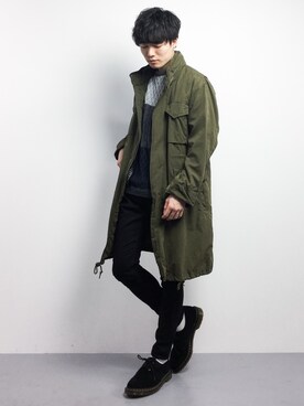 「MONKEY TIME（モンキータイム）のアイテム（ジャケット/アウター）」を使った、武井一輝さん（メンズ・173cm）の冬コーディネート
