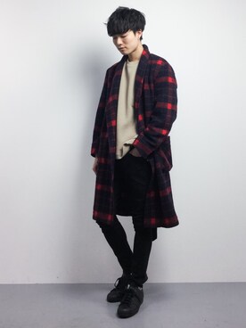 「RAGEBLUE（レイジブルー）のアイテム（その他アウター）」を使った、武井一輝さん（メンズ・173cm）の冬コーディネート