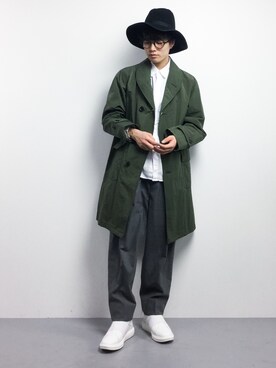「MONKEY TIME（モンキータイム）のアイテム（スラックス）」を使った、武井一輝さん（メンズ・173cm）の冬コーディネート