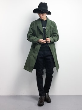 「モンクストラップ」｜「アイテム（その他アウター）」を使った、武井一輝さん（メンズ・173cm）の冬コーディネート