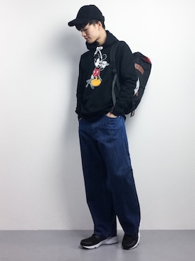 「ハラチ」｜「アイテム（キャップ）」を使った、武井一輝さん（メンズ・173cm）の冬コーディネート