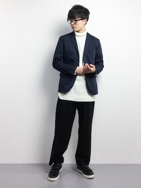 「L.H.P（エルエイチピー）のアイテム（ニット/セーター）」を使った、武井一輝さん（メンズ・173cm）の冬コーディネート