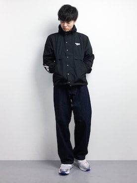 「Reebok（リーボック）のアイテム（ナイロンジャケット）」を使った、武井一輝さん（メンズ・173cm）の冬コーディネート