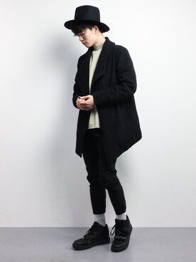「rehacer（レアセル）のアイテム（ピーコート）」を使った、武井一輝さん（メンズ・173cm）の冬コーディネート