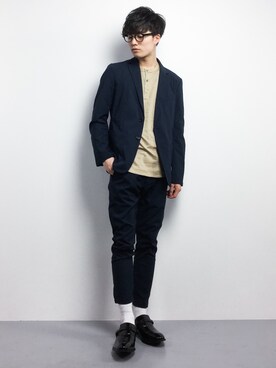 「MM/ONE（エムエムワン）のアイテム」を使った、武井一輝さん（メンズ・173cm）の冬コーディネート