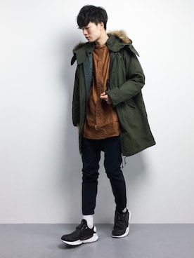 「MONKEY TIME（モンキータイム）のアイテム（ジャケット/アウター）」を使った、武井一輝さん（メンズ・173cm）の冬コーディネート
