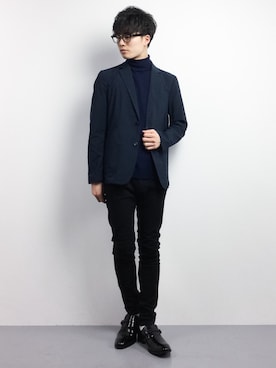 「MM/ONE（エムエムワン）のアイテム」を使った、武井一輝さん（メンズ・173cm）の冬コーディネート