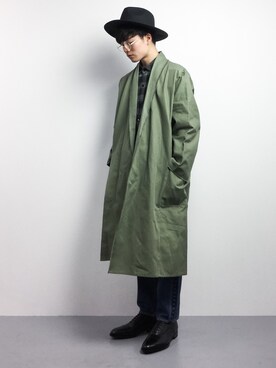 「NANO universe（ナノユニバース）のアイテム（帽子）」を使った、武井一輝さん（メンズ・173cm）の冬コーディネート