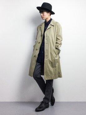 「JOURNAL STANDARD relume（ジャーナルスタンダード　レリューム）のアイテム（トレンチコート）」を使った、武井一輝さん（メンズ・173cm）の冬コーディネート