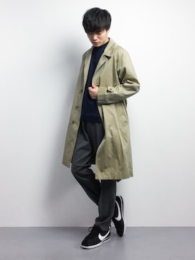 「JOURNAL STANDARD relume（ジャーナルスタンダード　レリューム）のアイテム（トレンチコート）」を使った、武井一輝さん（メンズ・173cm）の冬コーディネート