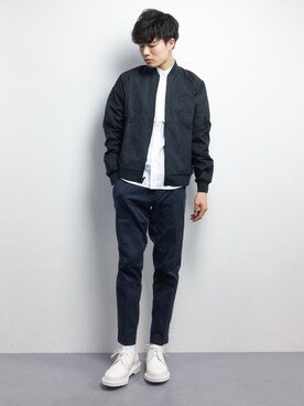 「NIKE（ナイキ）のアイテム（ブルゾン）」を使った、武井一輝さん（メンズ・173cm）の冬コーディネート