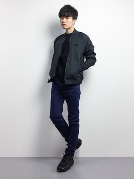 「NIKE（ナイキ）のアイテム（ブルゾン）」を使った、武井一輝さん（メンズ・173cm）の冬コーディネート