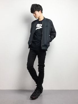 「NIKE（ナイキ）のアイテム（ブルゾン）」を使った、武井一輝さん（メンズ・173cm）の冬コーディネート