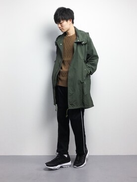 「MR.OLIVE（ミスターオリーブ）のアイテム（モッズコート）」を使った、武井一輝さん（メンズ・173cm）の冬コーディネート