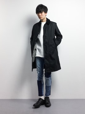 「カットオフ」｜「アイテム（カバーオール）」を使った、武井一輝さん（メンズ・173cm）の冬コーディネート