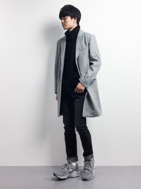 「ハラチ」｜「アイテム（デニムパンツ）」を使った、武井一輝さん（メンズ・173cm）の冬コーディネート