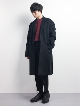「EMODA（エモダ）のアイテム（ジャケット/アウター）」を使った、武井一輝さん（メンズ・173cm）の冬コーディネート