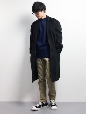 「EMODA（エモダ）のアイテム（ジャケット/アウター）」を使った、武井一輝さん（メンズ・173cm）の冬コーディネート