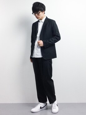 「MONKEY TIME（モンキータイム）のアイテム（スラックス）」を使った、武井一輝さん（メンズ・173cm）の冬コーディネート