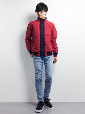 「TOMMY HILFIGER（トミーヒルフィガー）のアイテム（ジャケット/アウター）」を使った、武井一輝さん（メンズ・173cm）の冬コーディネート