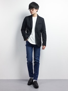 「improves（インプローブス）のアイテム（テーラードジャケット）」を使った、武井一輝さん（メンズ・173cm）の春コーディネート